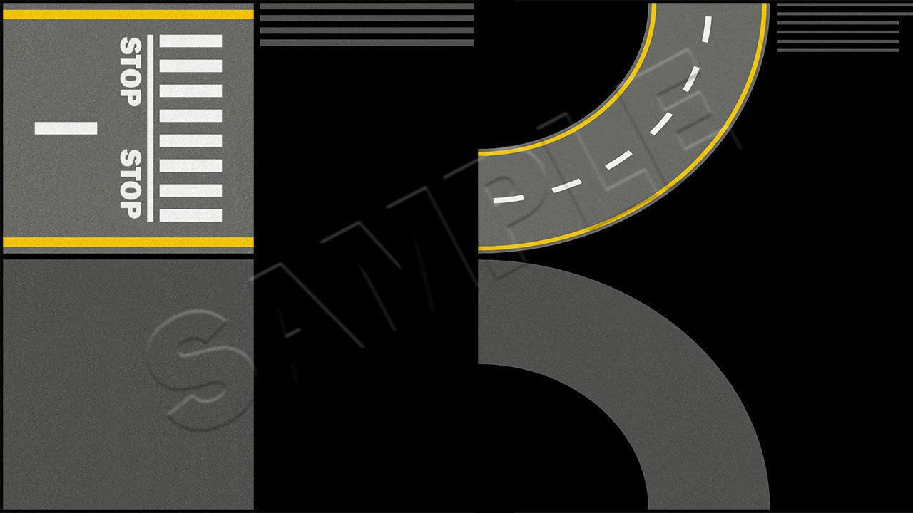 Road Patterns with Markers Low-poly 3D model_12