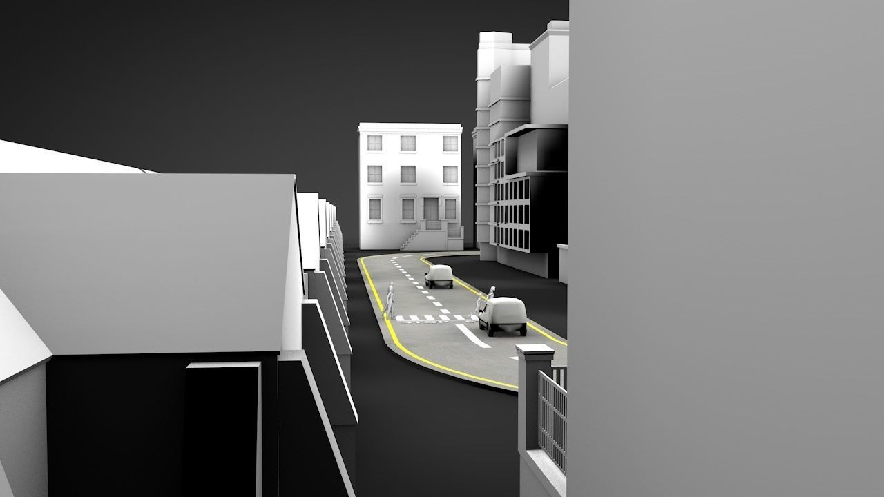Road Patterns with Markers Low-poly 3D model_11