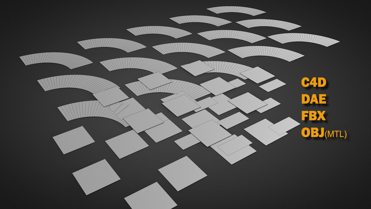 Road Patterns with Markers Low-poly 3D model_1