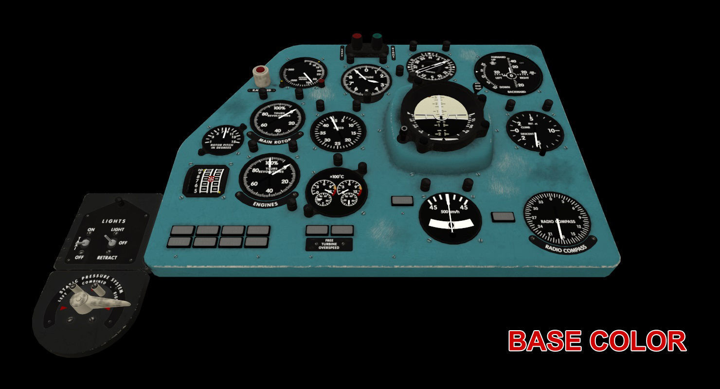 Mi-8MT Mi-17MT Left Panels Board English Low-poly 3D model_23