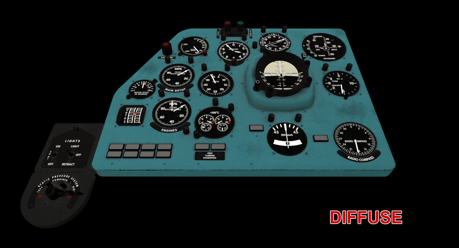 Mi-8MT Mi-17MT Left Panels Board English Low-poly 3D model_20