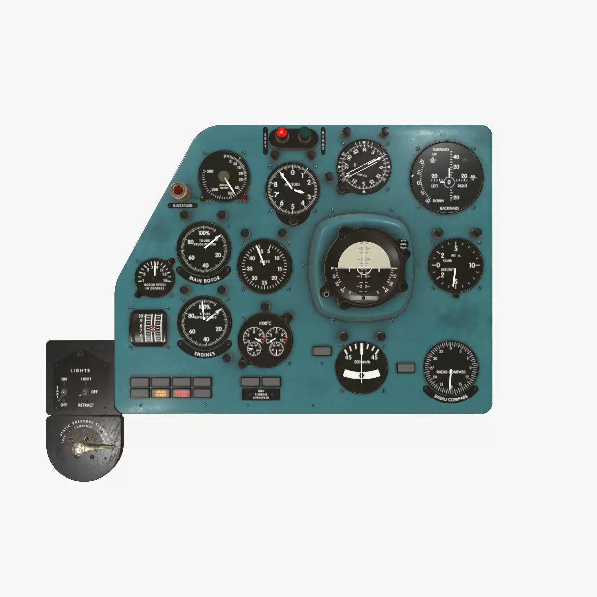 Mi-8MT Mi-17MT Left Panels Board English Low-poly 3D model_0