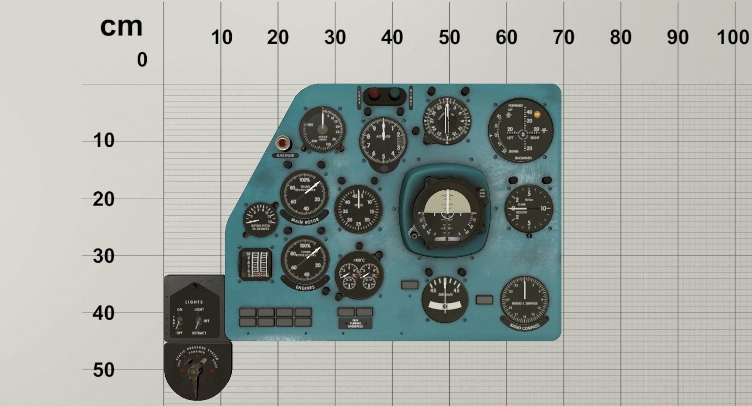 Mi-8MT Mi-17MT Left Panels Board English Low-poly 3D model_9