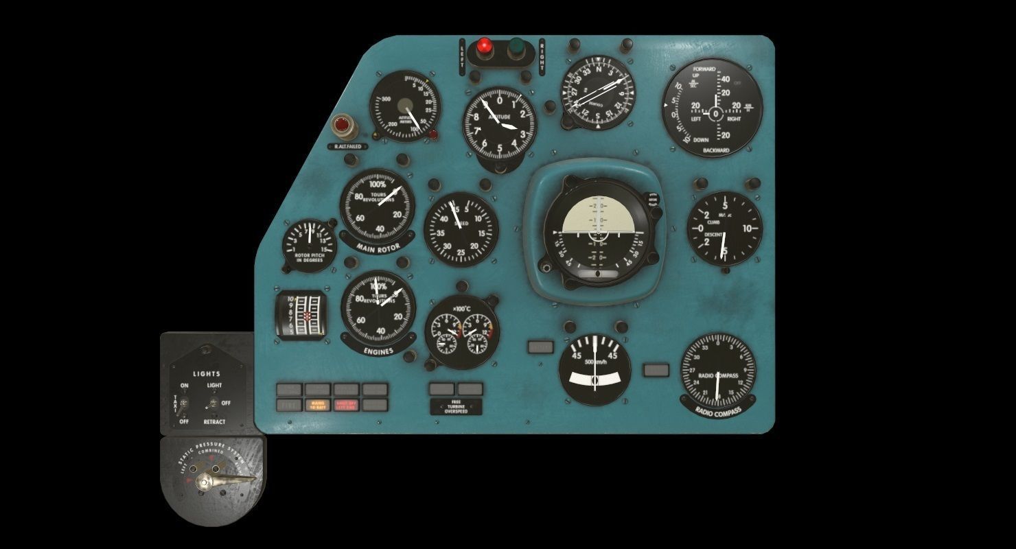Mi-8MT Mi-17MT Left Panels Board English Low-poly 3D model_1