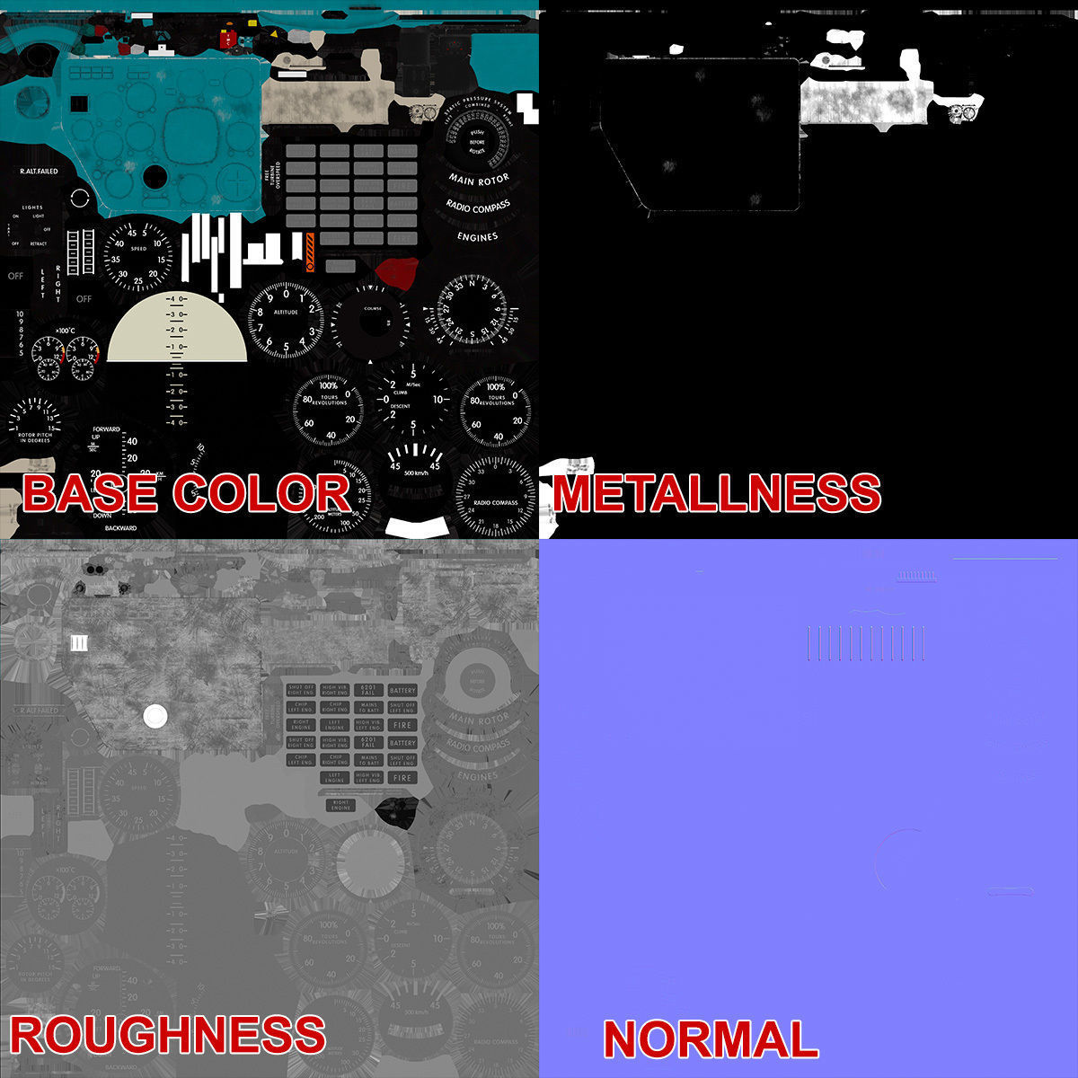 Mi-8MT Mi-17MT Left Panels Board English Low-poly 3D model_30