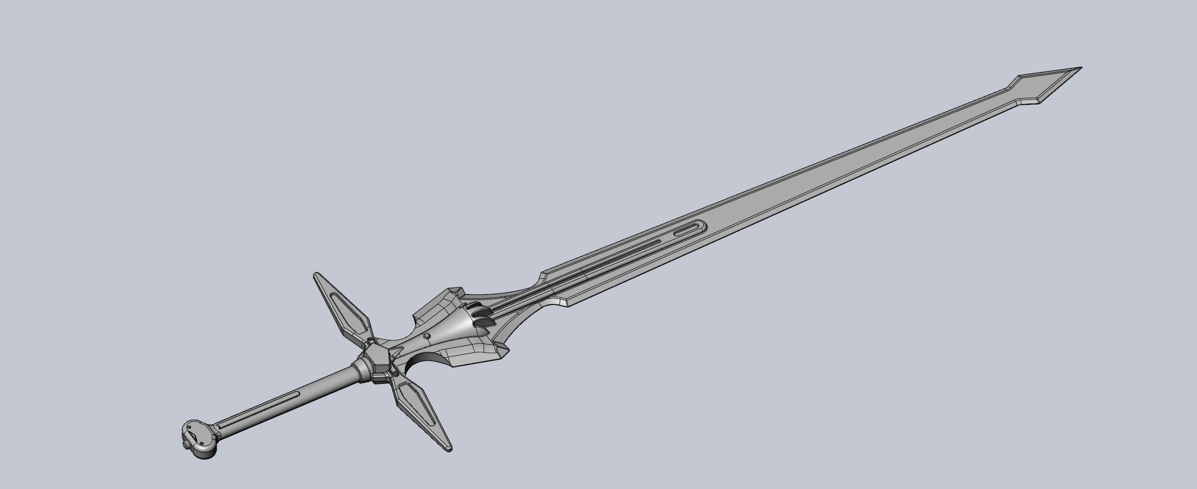 Sword Art Online Dark Repulser Sword Assembly 3D print model_42