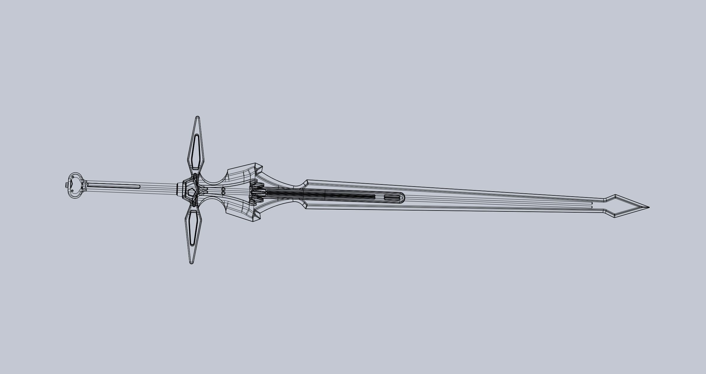 Sword Art Online Dark Repulser Sword Assembly 3D print model_21