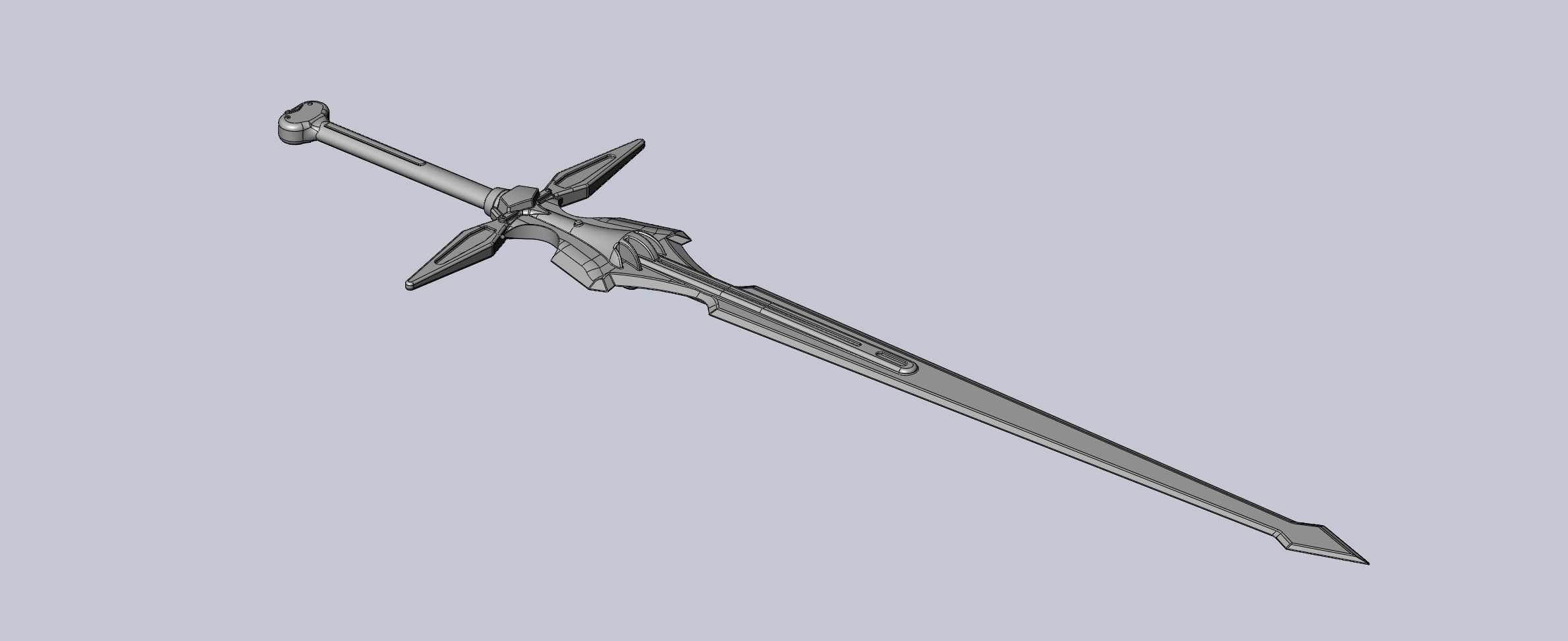 Sword Art Online Dark Repulser Sword Assembly 3D print model_7