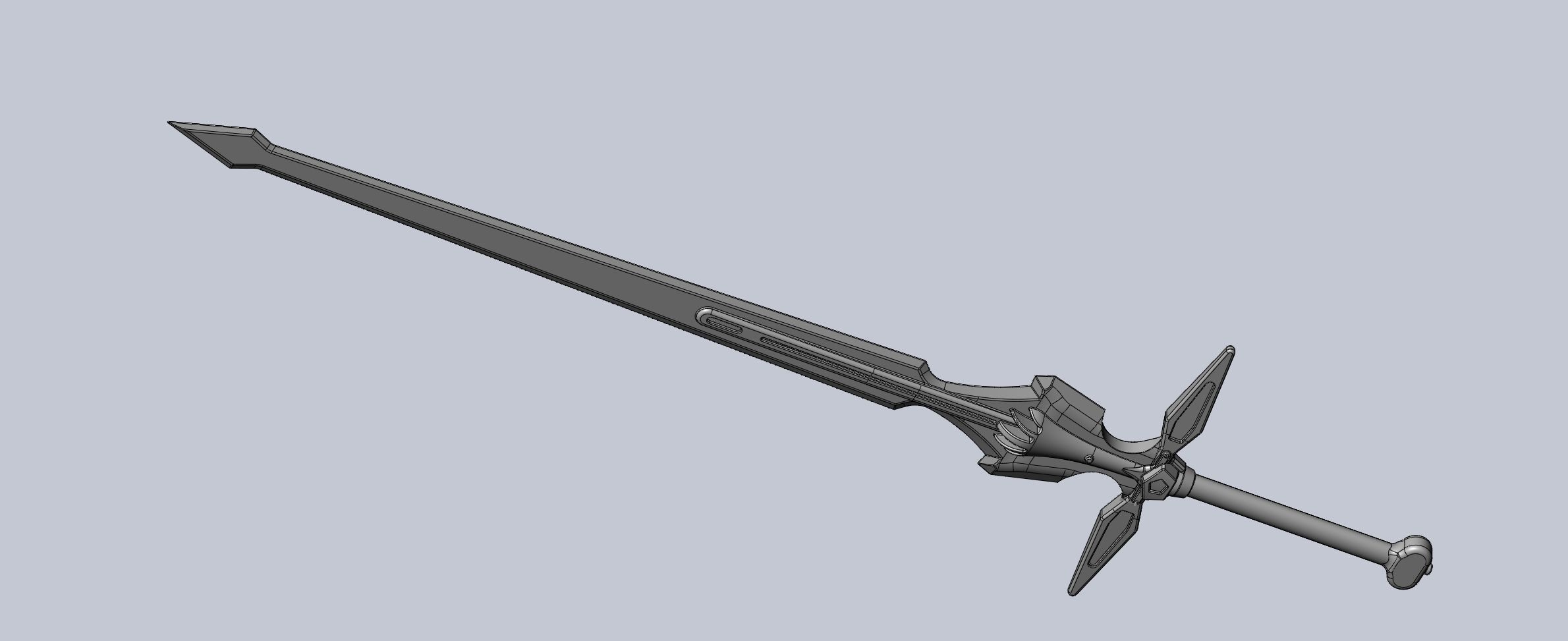 Sword Art Online Dark Repulser Sword Assembly 3D print model_4