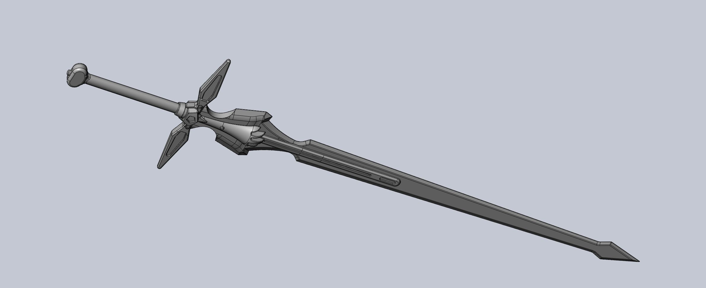 Sword Art Online Dark Repulser Sword Assembly 3D print model_43