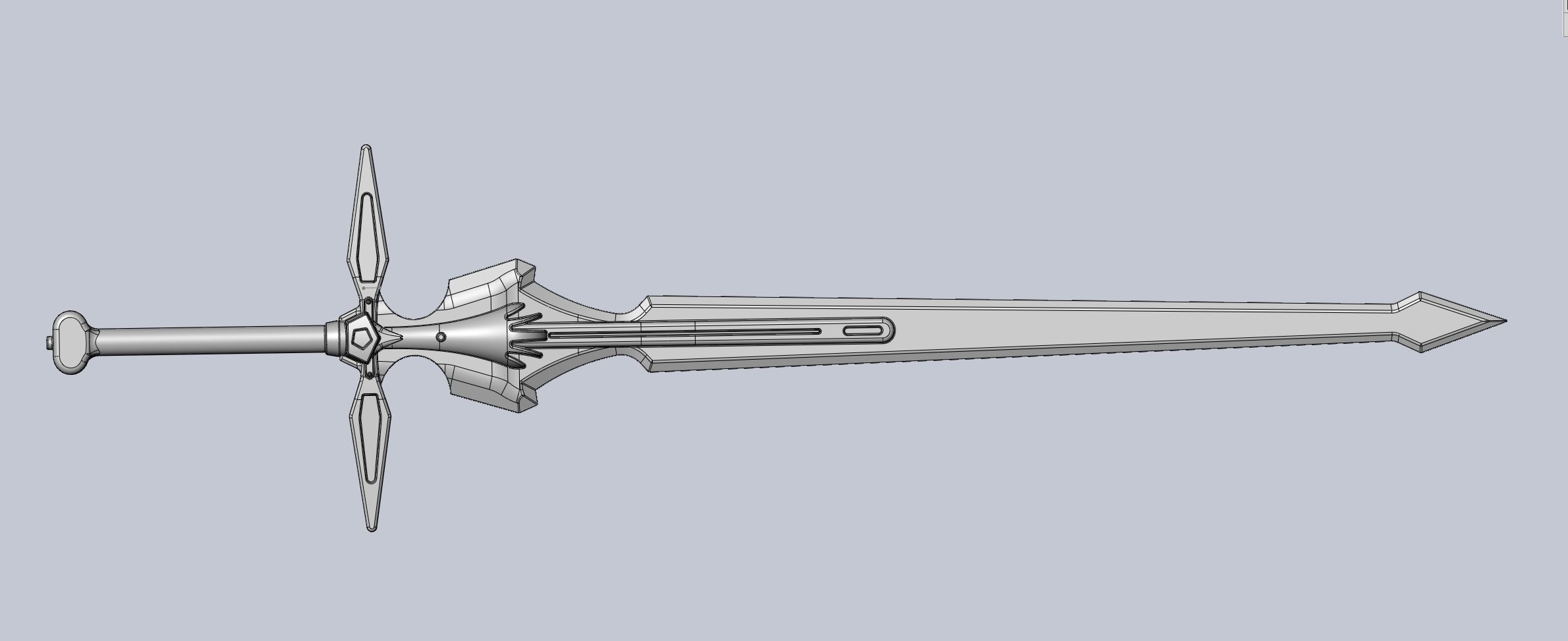 Sword Art Online Dark Repulser Sword Assembly 3D print model_13