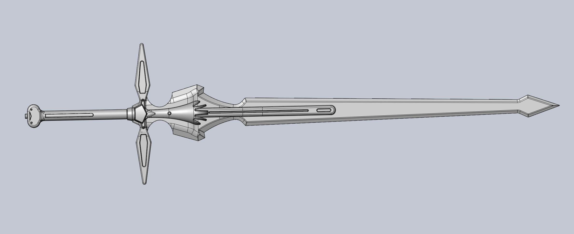 Sword Art Online Dark Repulser Sword Assembly 3D print model_3