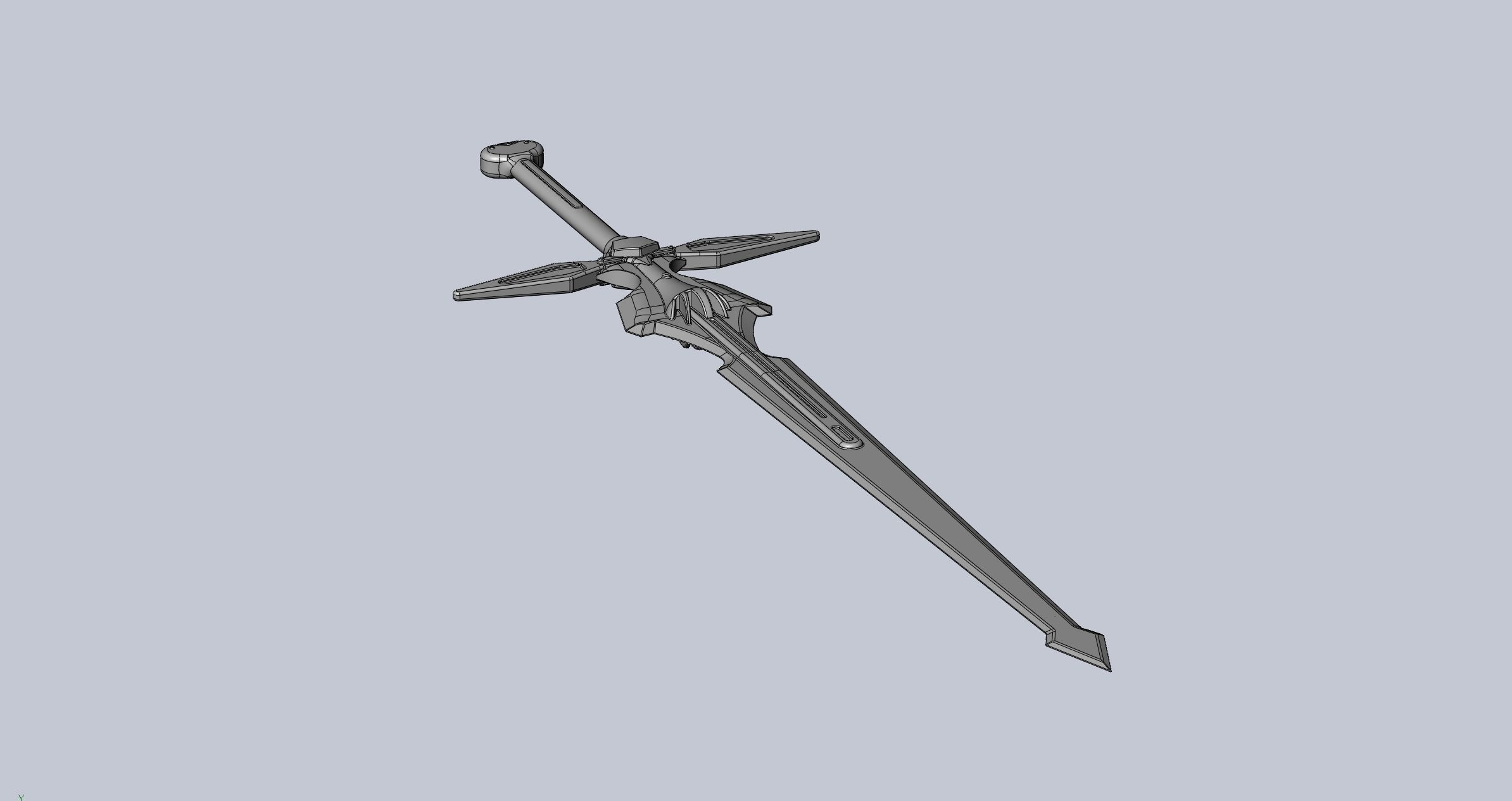 Sword Art Online Dark Repulser Sword Assembly 3D print model_25