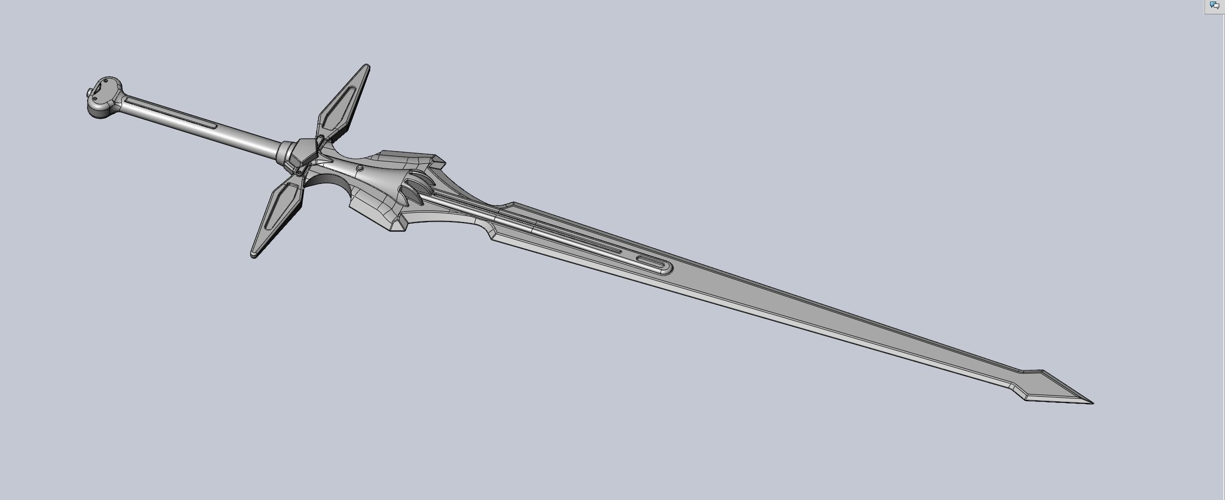 Sword Art Online Dark Repulser Sword Assembly 3D print model_10