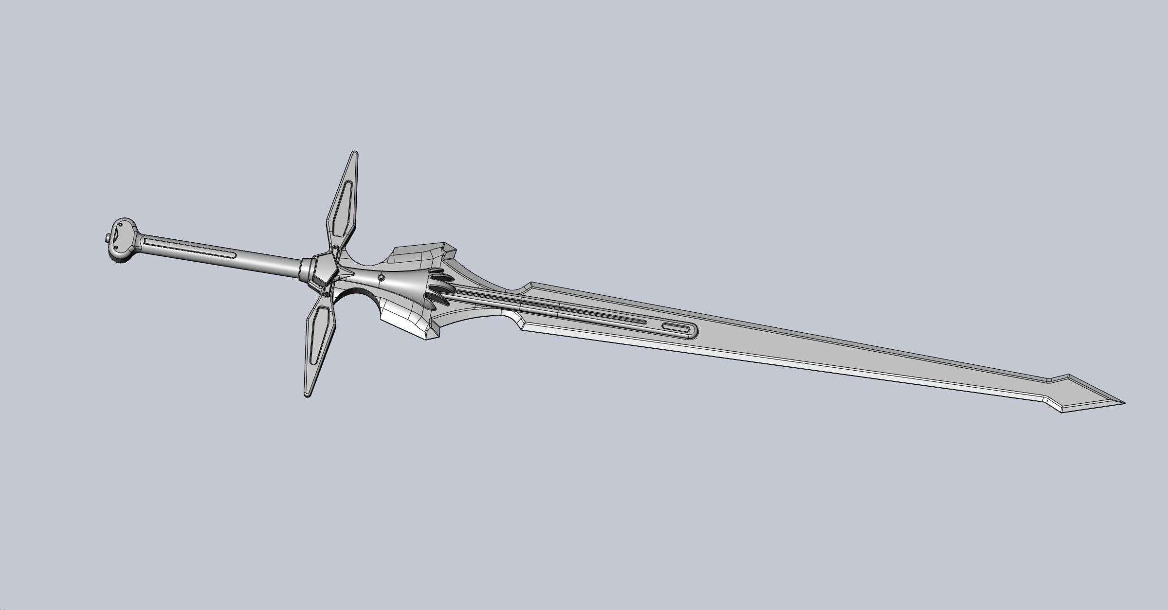Sword Art Online Dark Repulser Sword Assembly 3D print model_15