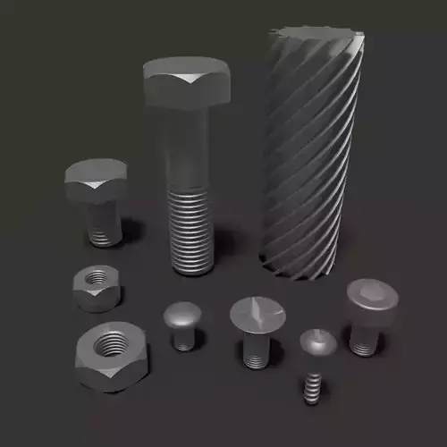 Bolts and nuts kit with worm