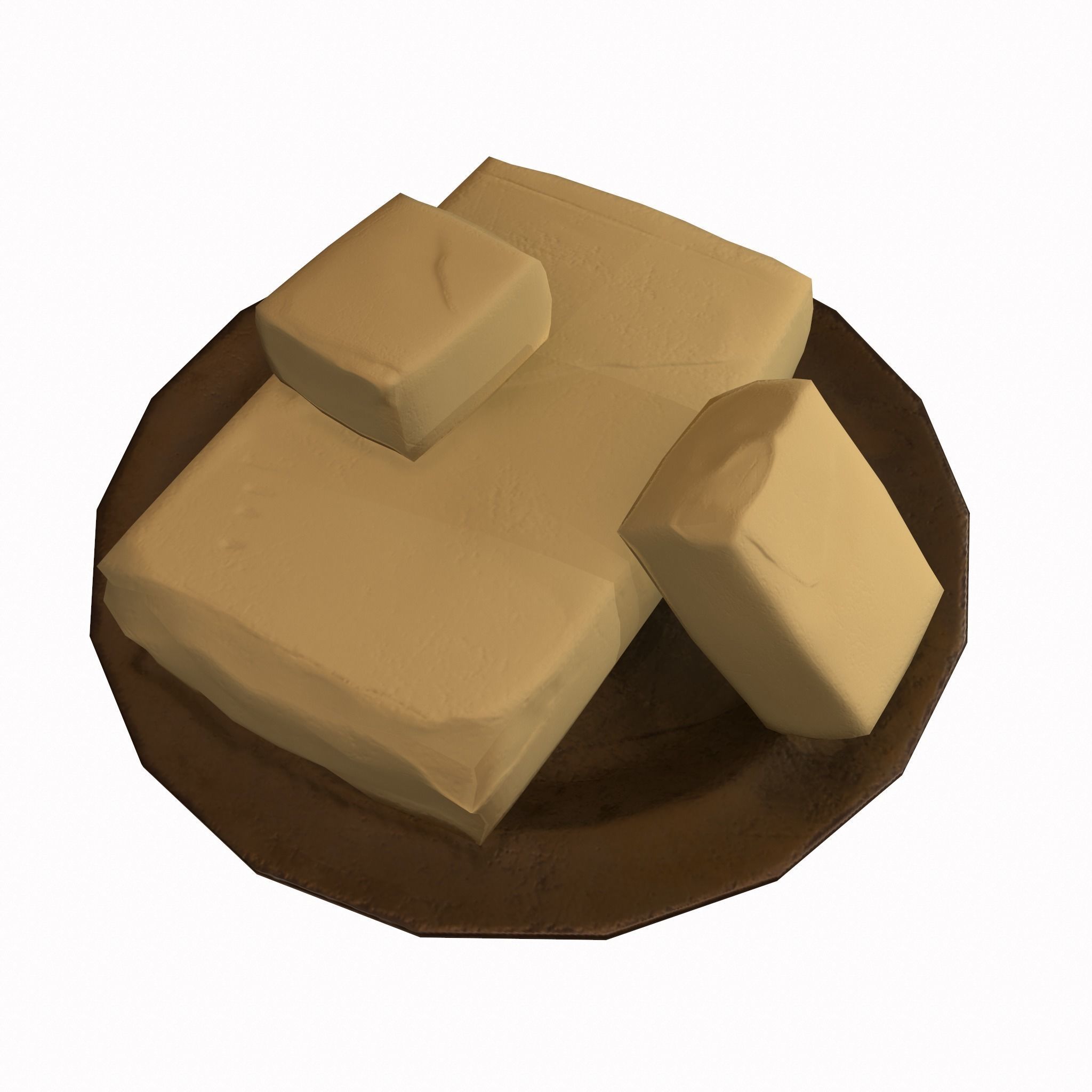 Butter Dish Low-poly 3D model_2