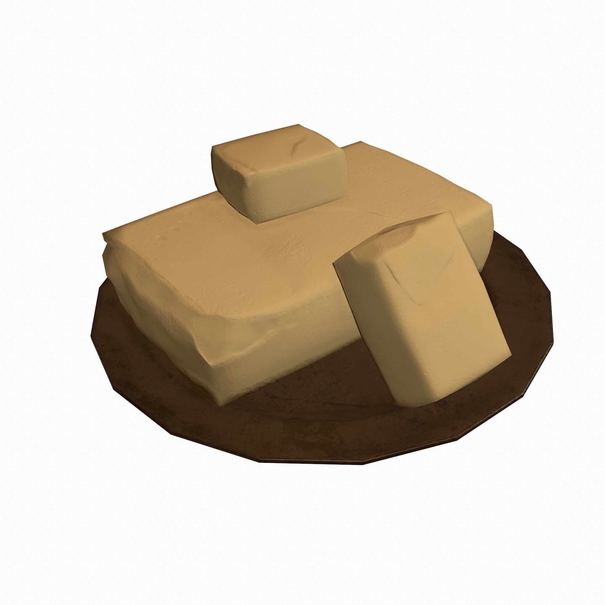 Butter Dish Low-poly 3D model_1