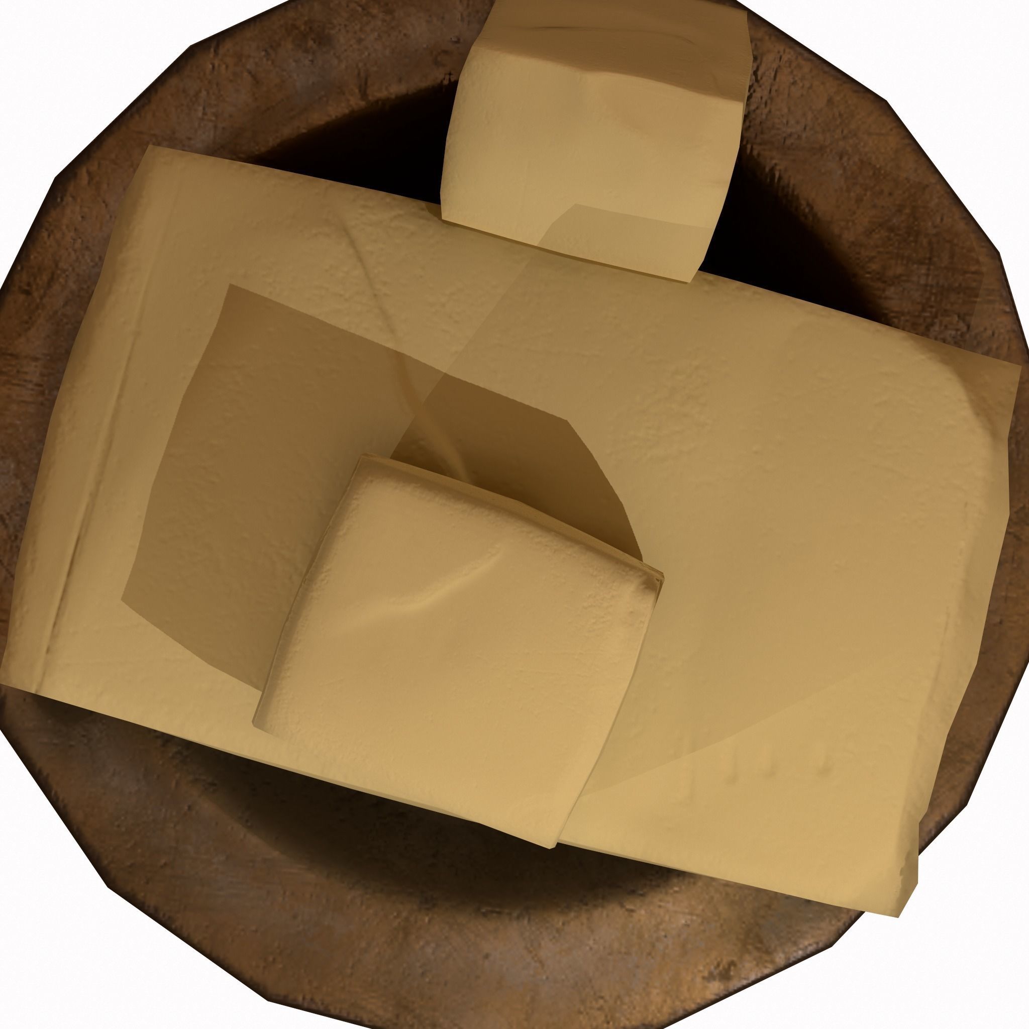 Butter Dish Low-poly 3D model_12