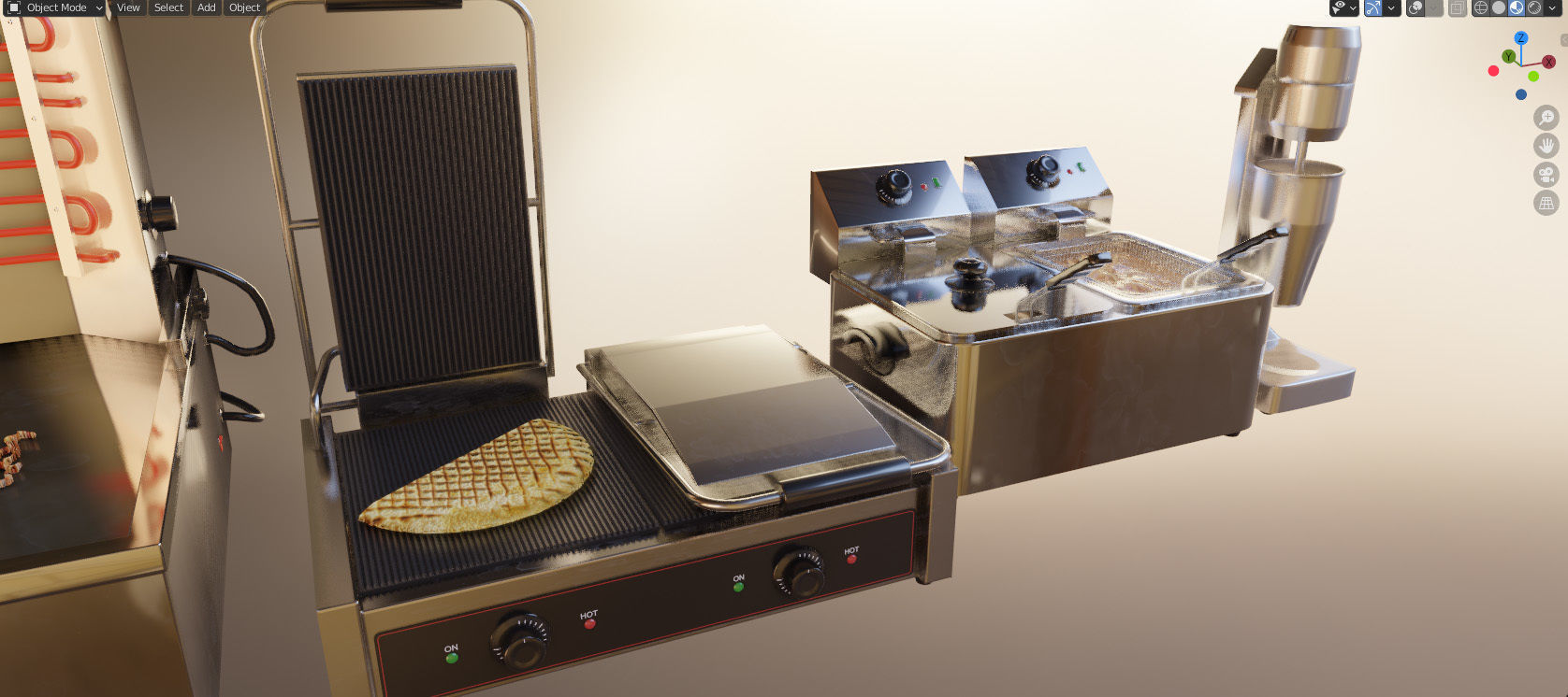 Equipment for Doner Cafe 3D model_13
