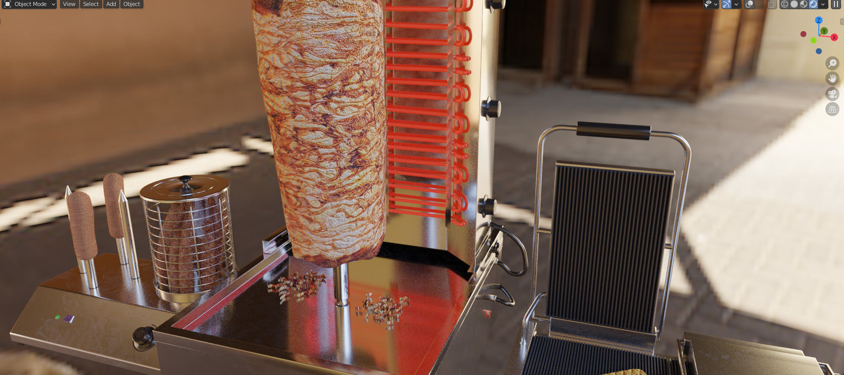 Equipment for Doner Cafe 3D model_15