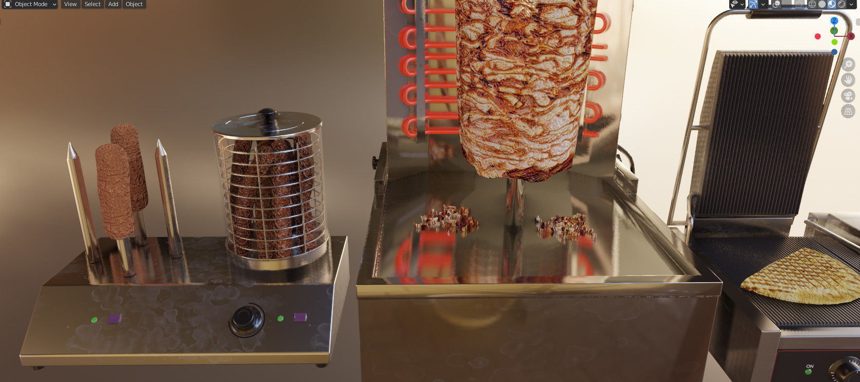 Equipment for Doner Cafe 3D model_17