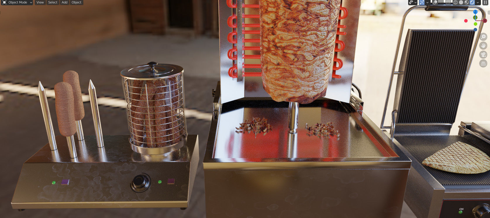 Equipment for Doner Cafe 3D model_14