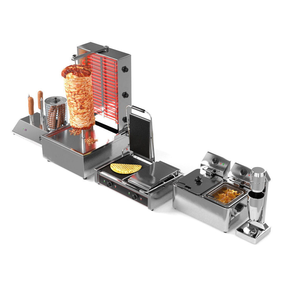 Equipment for Doner Cafe 3D model_2