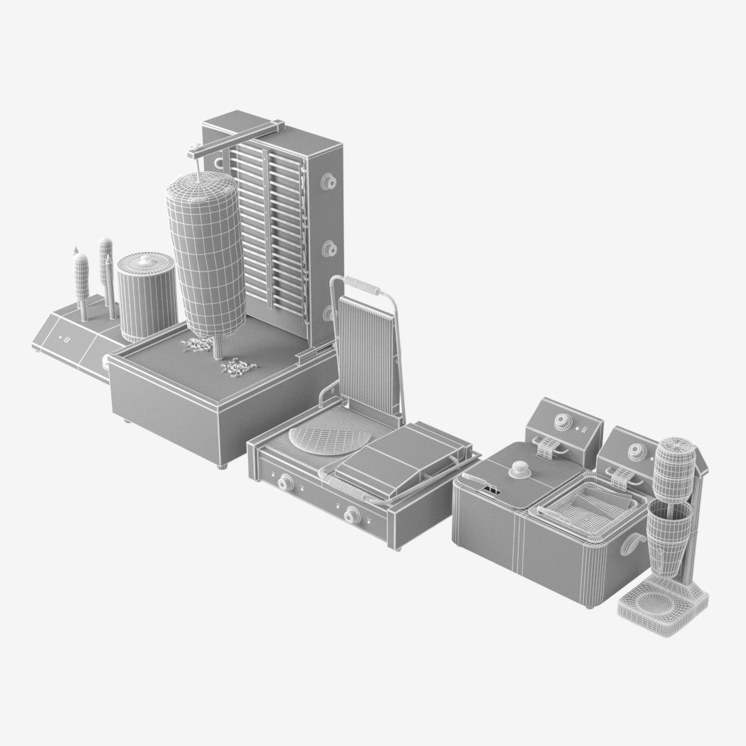 Equipment for Doner Cafe 3D model_8