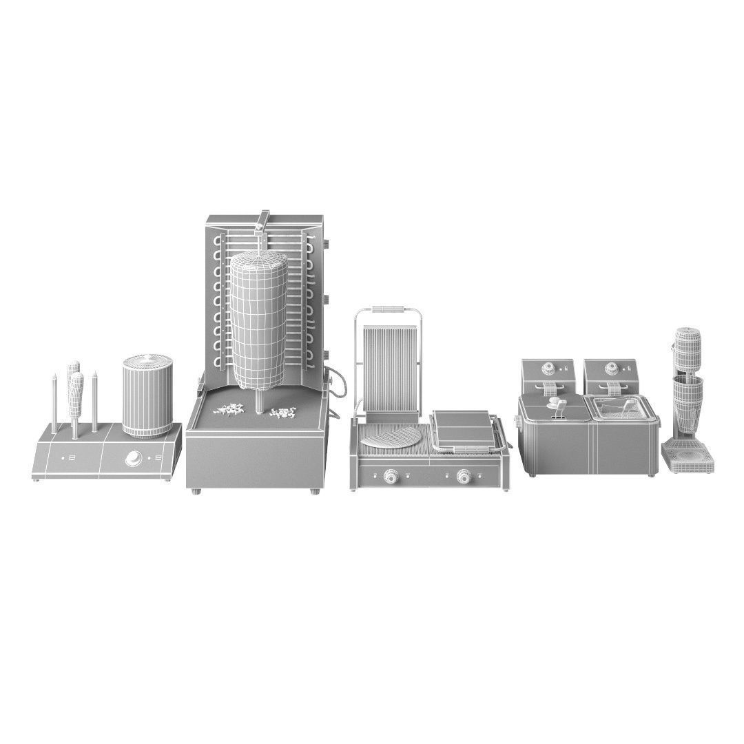 Equipment for Doner Cafe 3D model_9