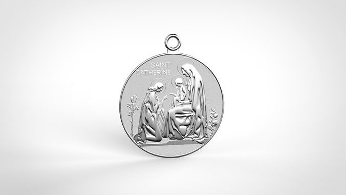 St Catherine Siena Medal 3D print model