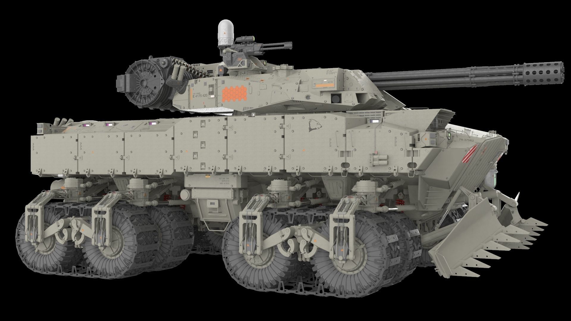 Sci fi Infantry fighting vehicle 3D model_9