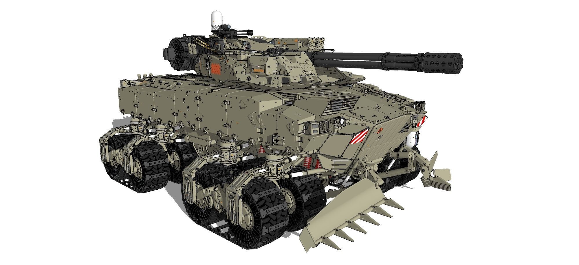 Sci fi Infantry fighting vehicle 3D model_34