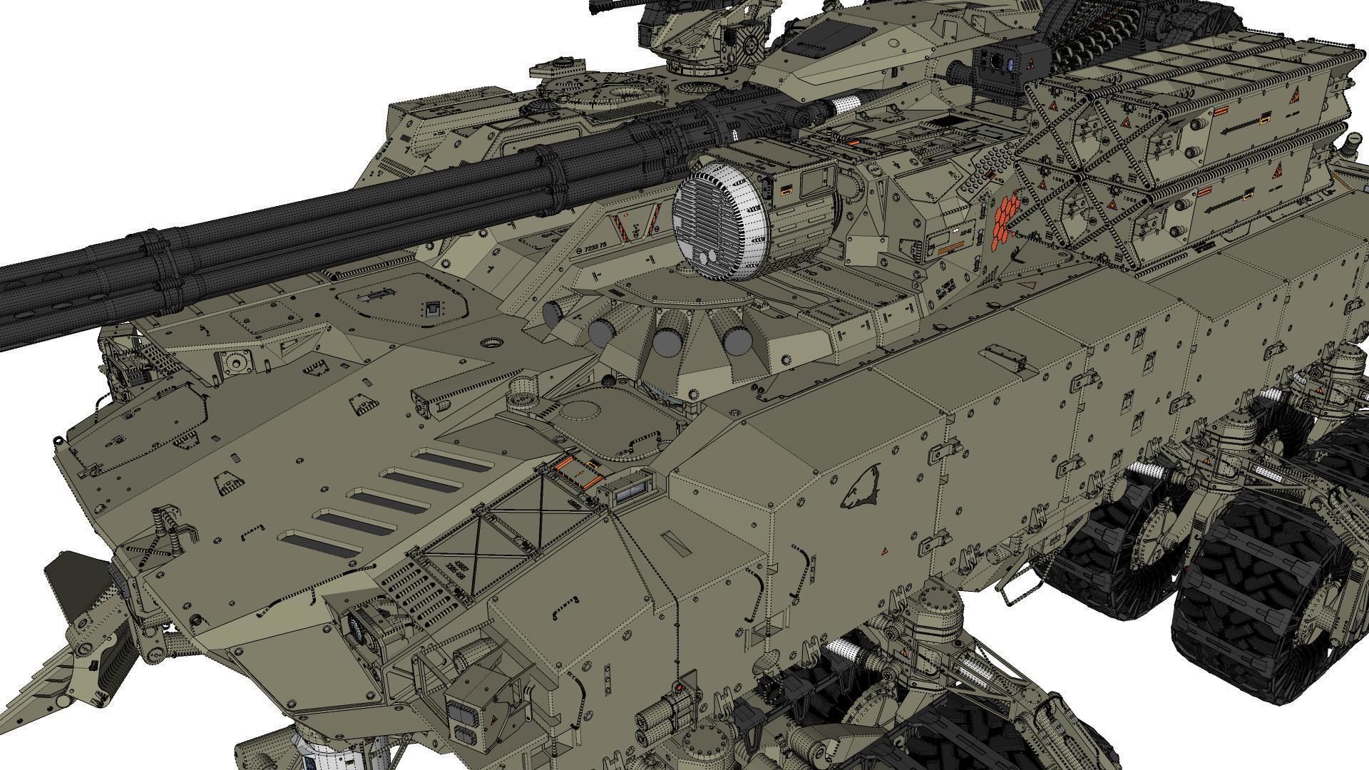 Sci fi Infantry fighting vehicle 3D model_49