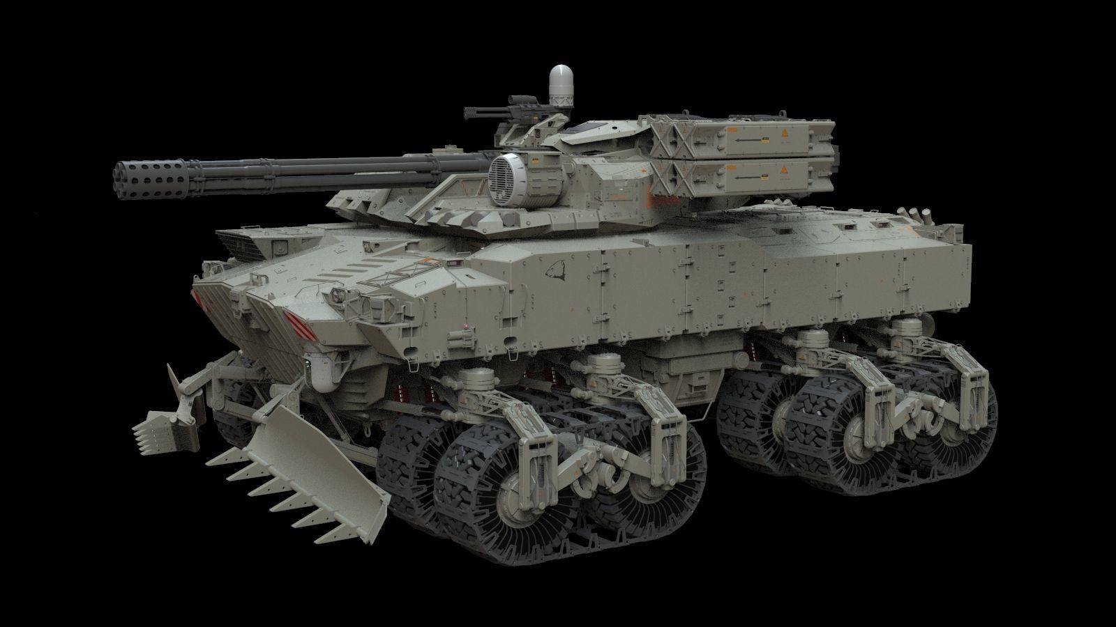 Sci fi Infantry fighting vehicle 3D model_2