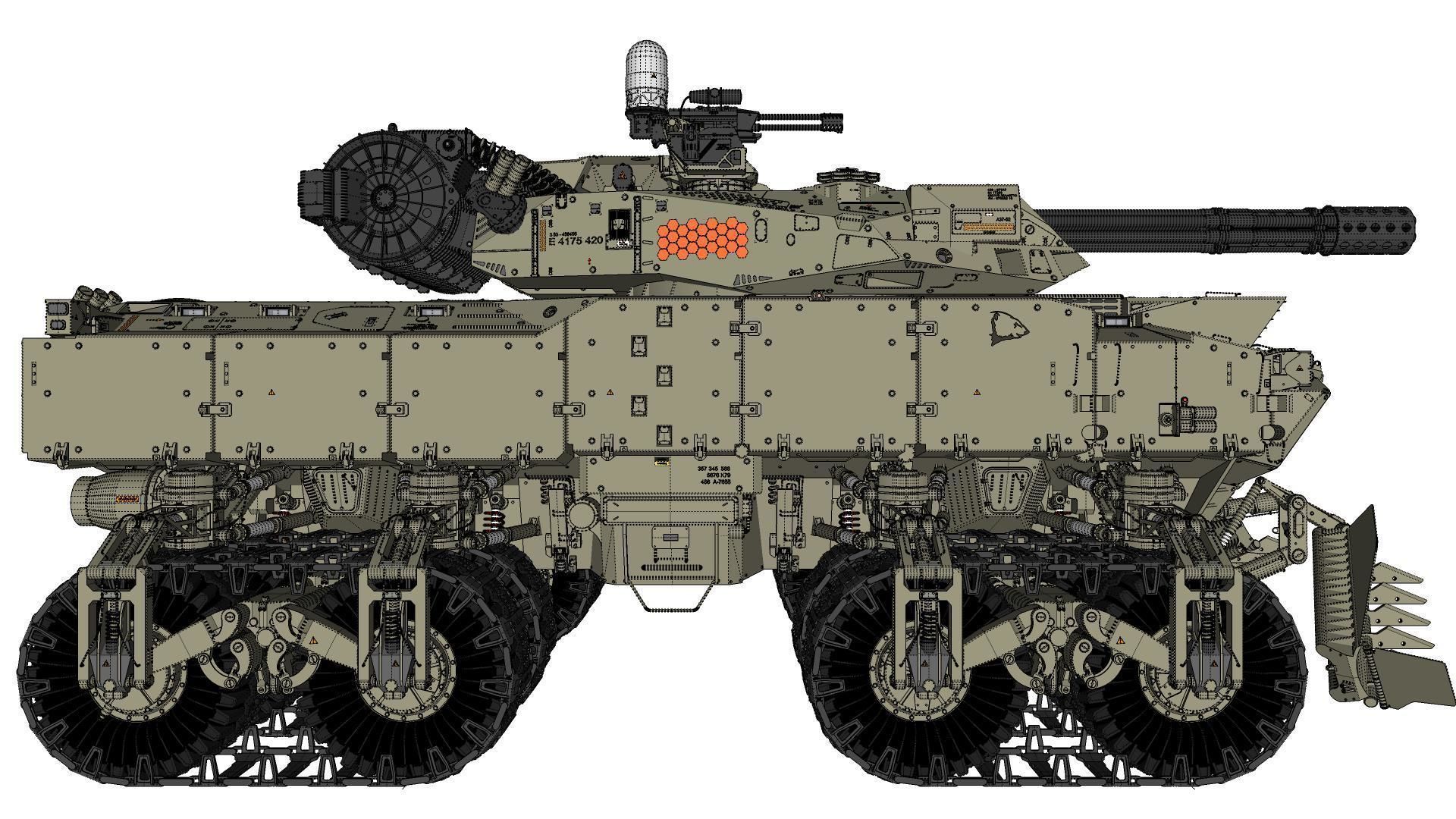 Sci fi Infantry fighting vehicle 3D model_40