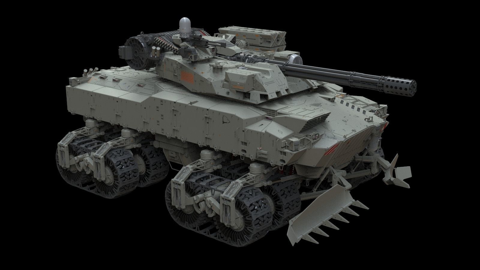 Sci fi Infantry fighting vehicle 3D model_10