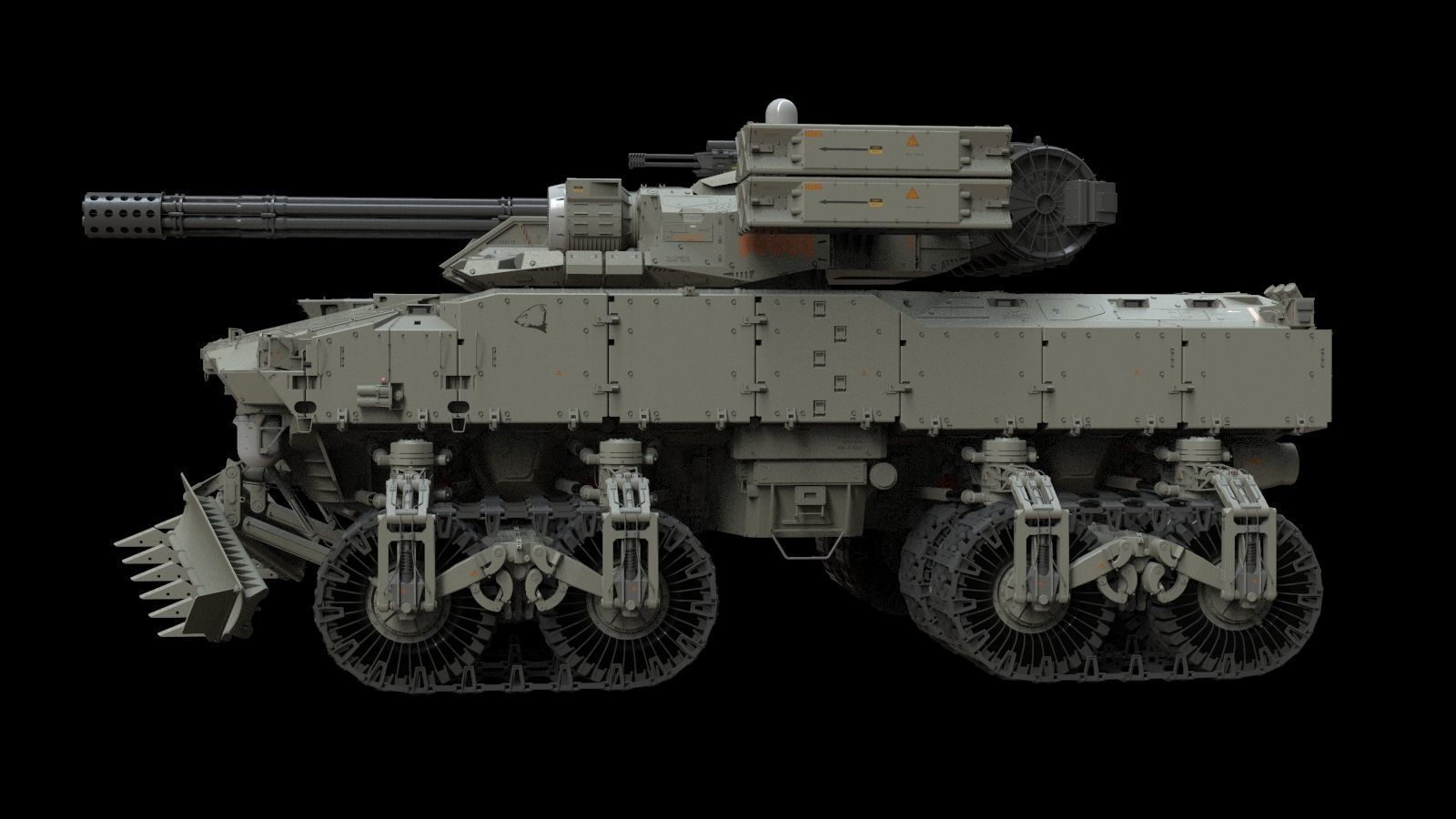 Sci fi Infantry fighting vehicle 3D model_3