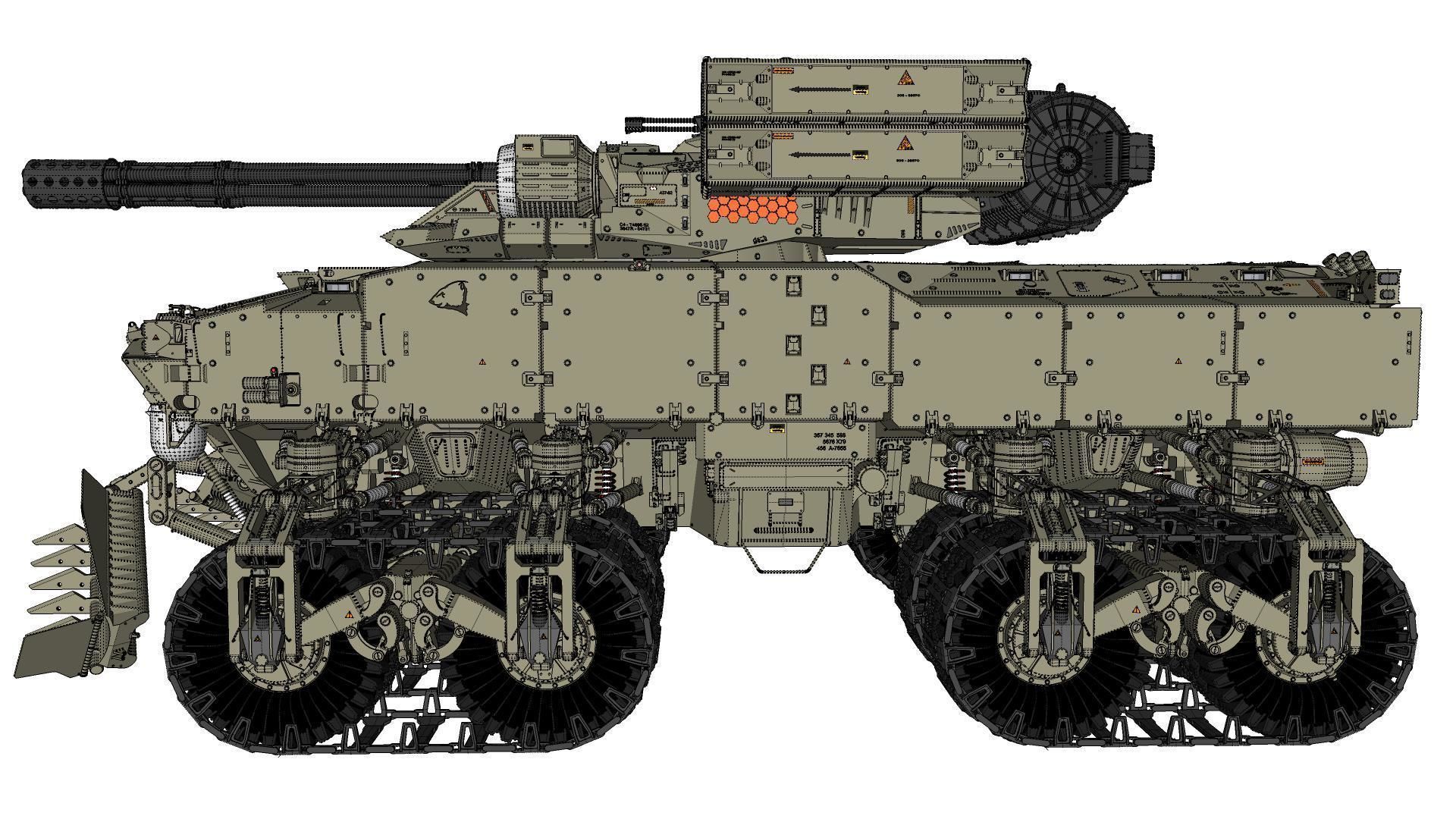Sci fi Infantry fighting vehicle 3D model_38
