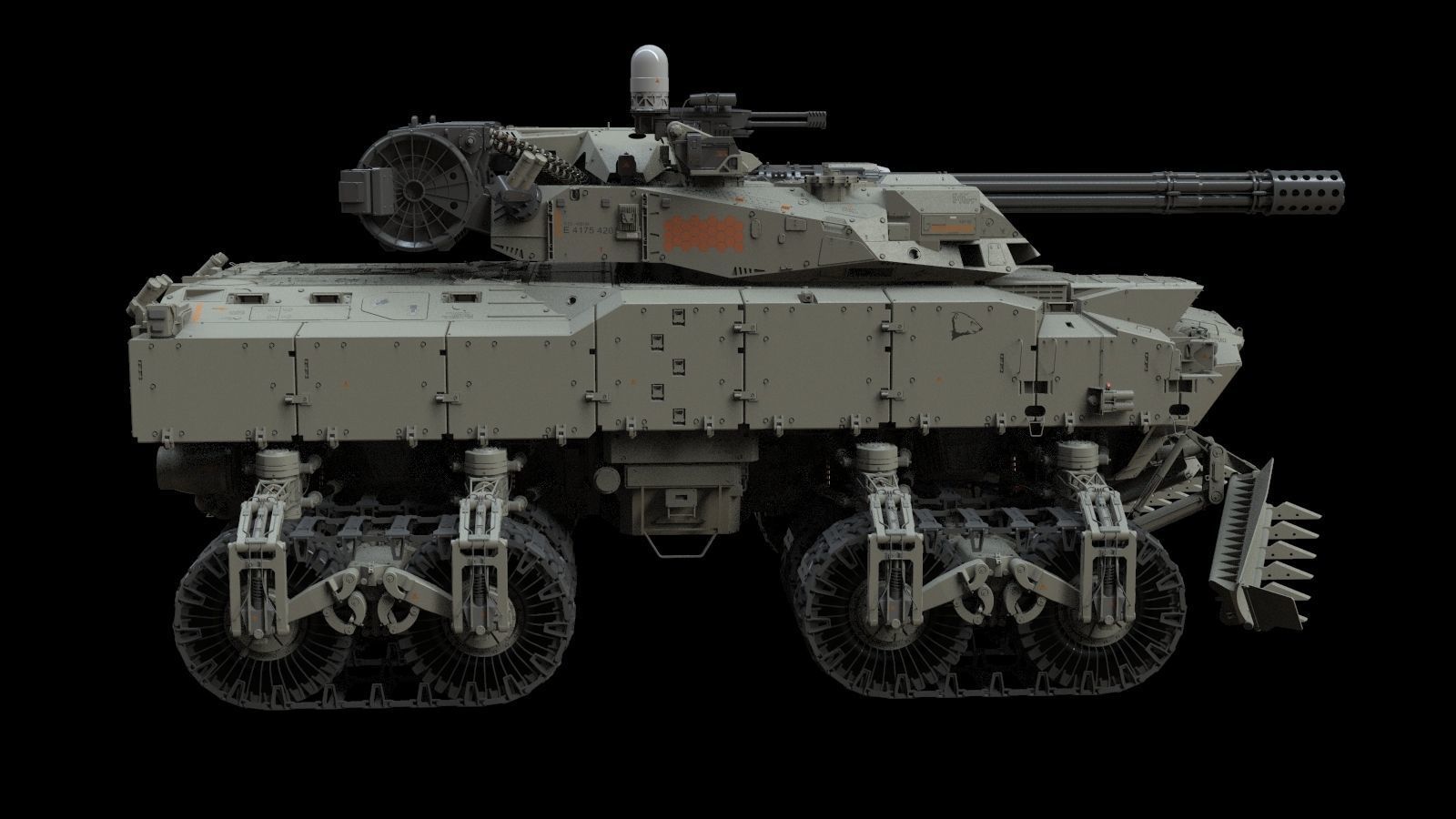 Sci fi Infantry fighting vehicle 3D model_8