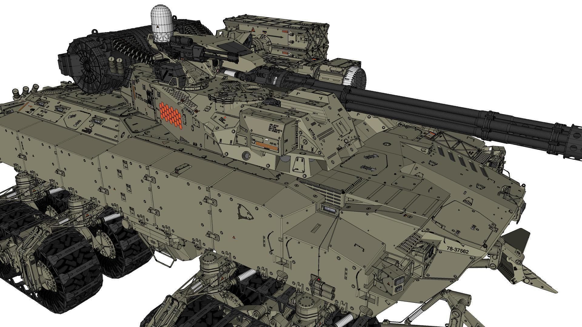 Sci fi Infantry fighting vehicle 3D model_35