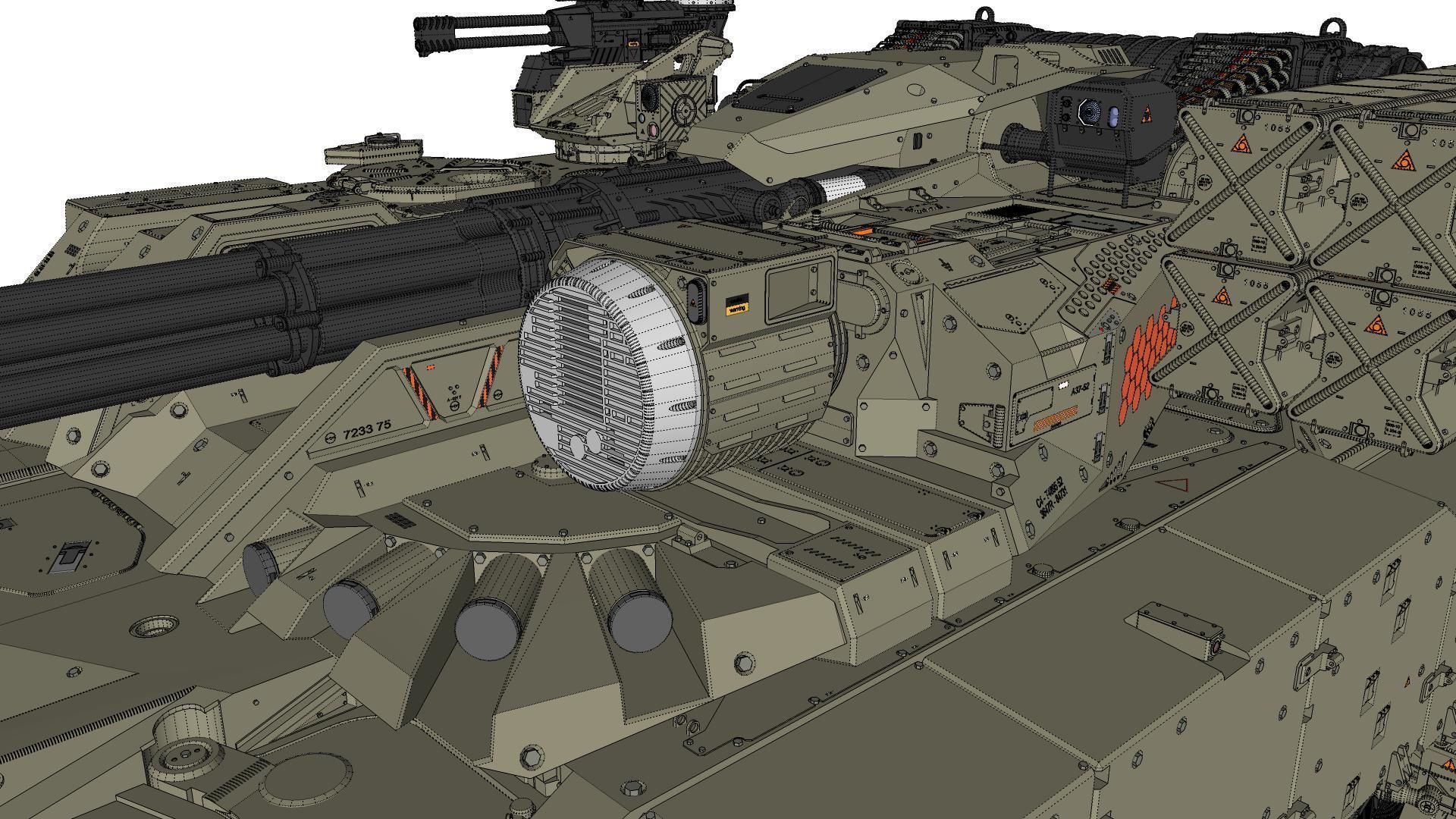 Sci fi Infantry fighting vehicle 3D model_50