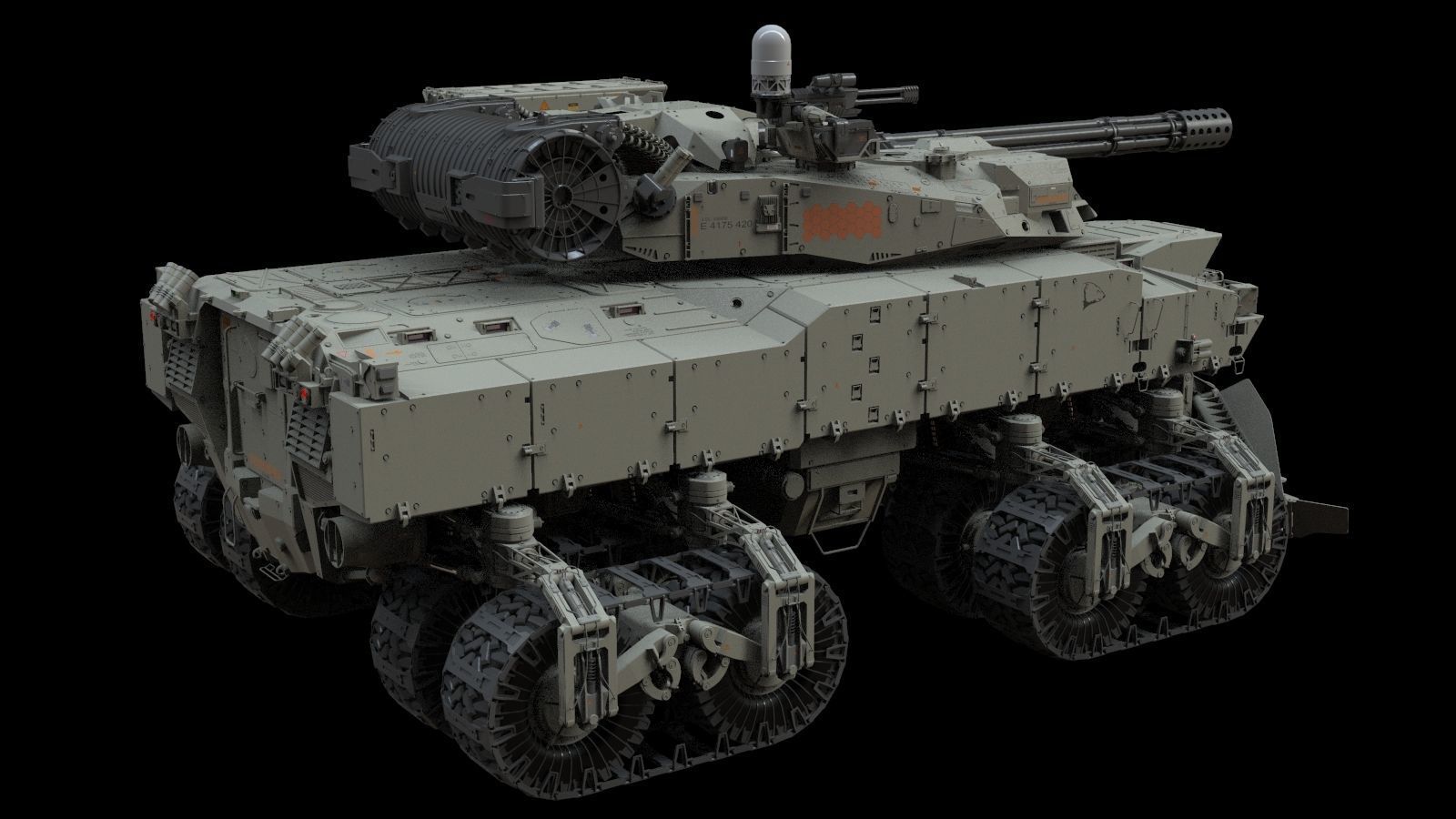 Sci fi Infantry fighting vehicle 3D model_7