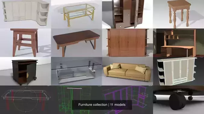 Furniture collection wooden table with legs