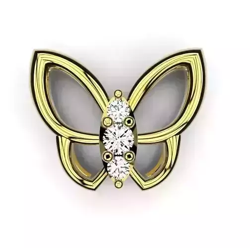 butterfly gold ring with diamonds