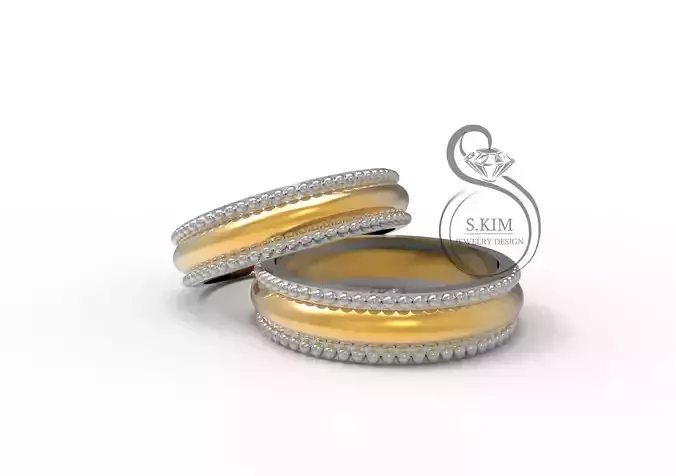 Wedding rings for bride and groom 