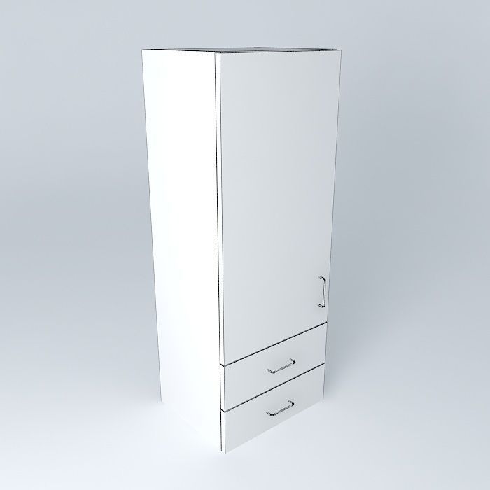 W1D2D cabinet Free 3D model_3