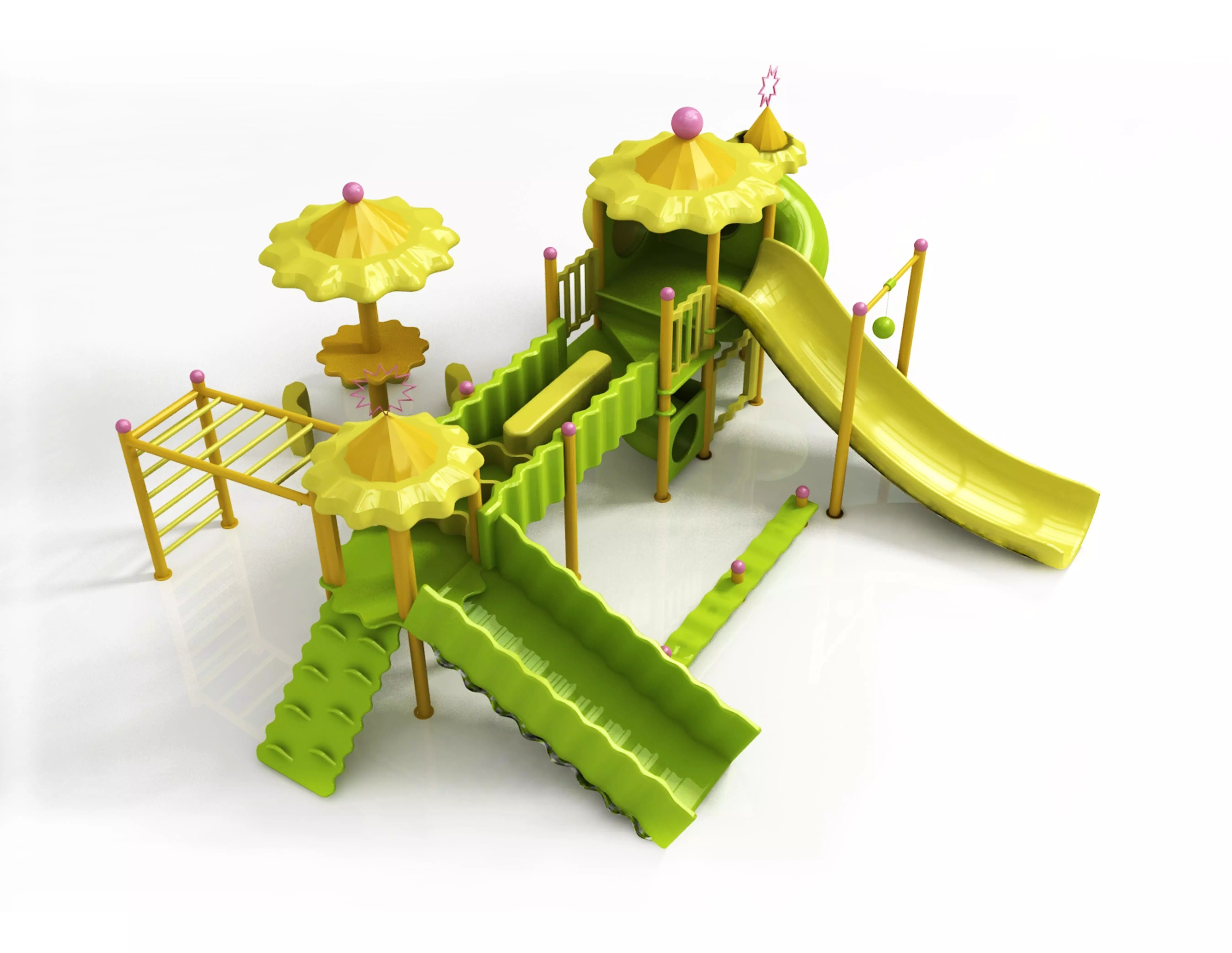 Children large amusement park toys 3D model Low-poly 3D model_0