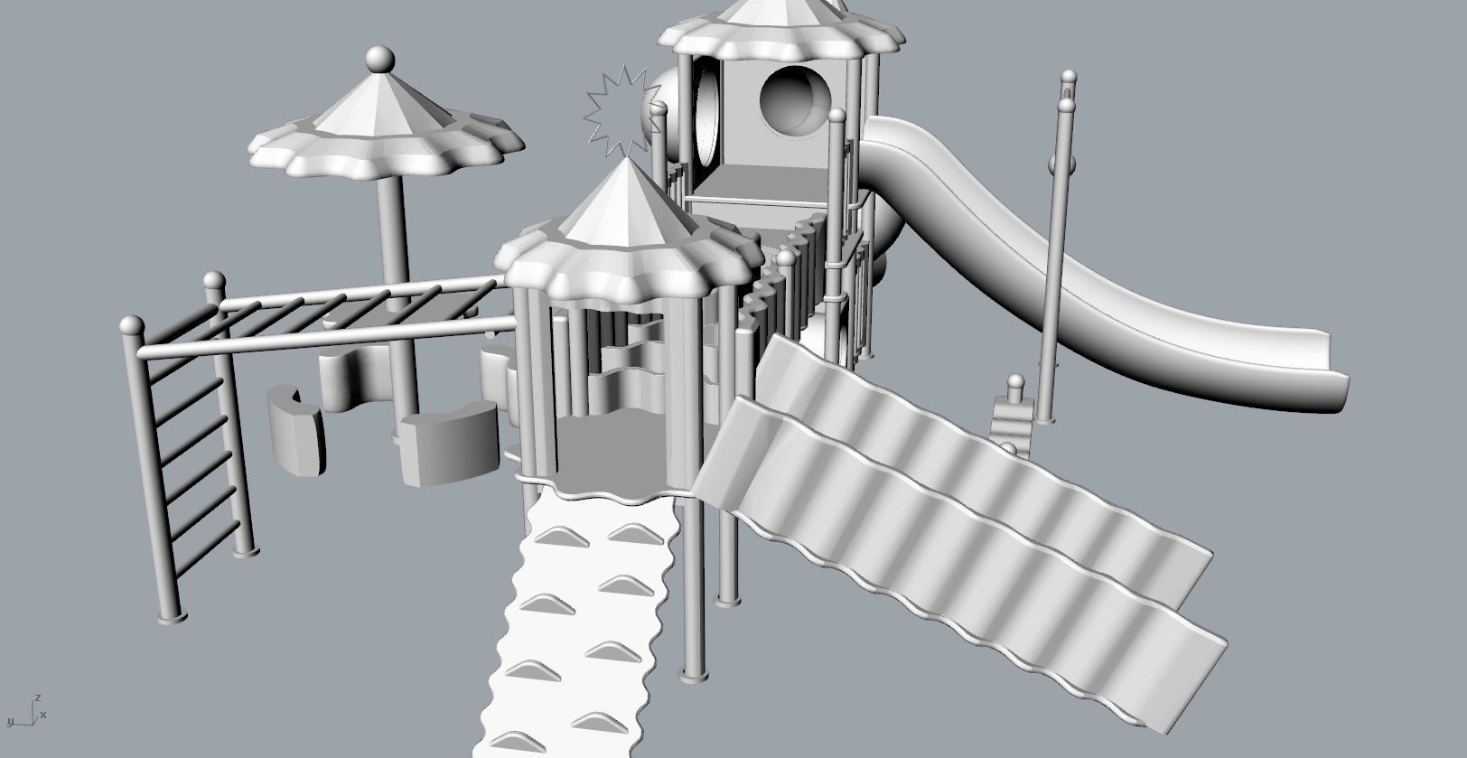 Children large amusement park toys 3D model Low-poly 3D model_17