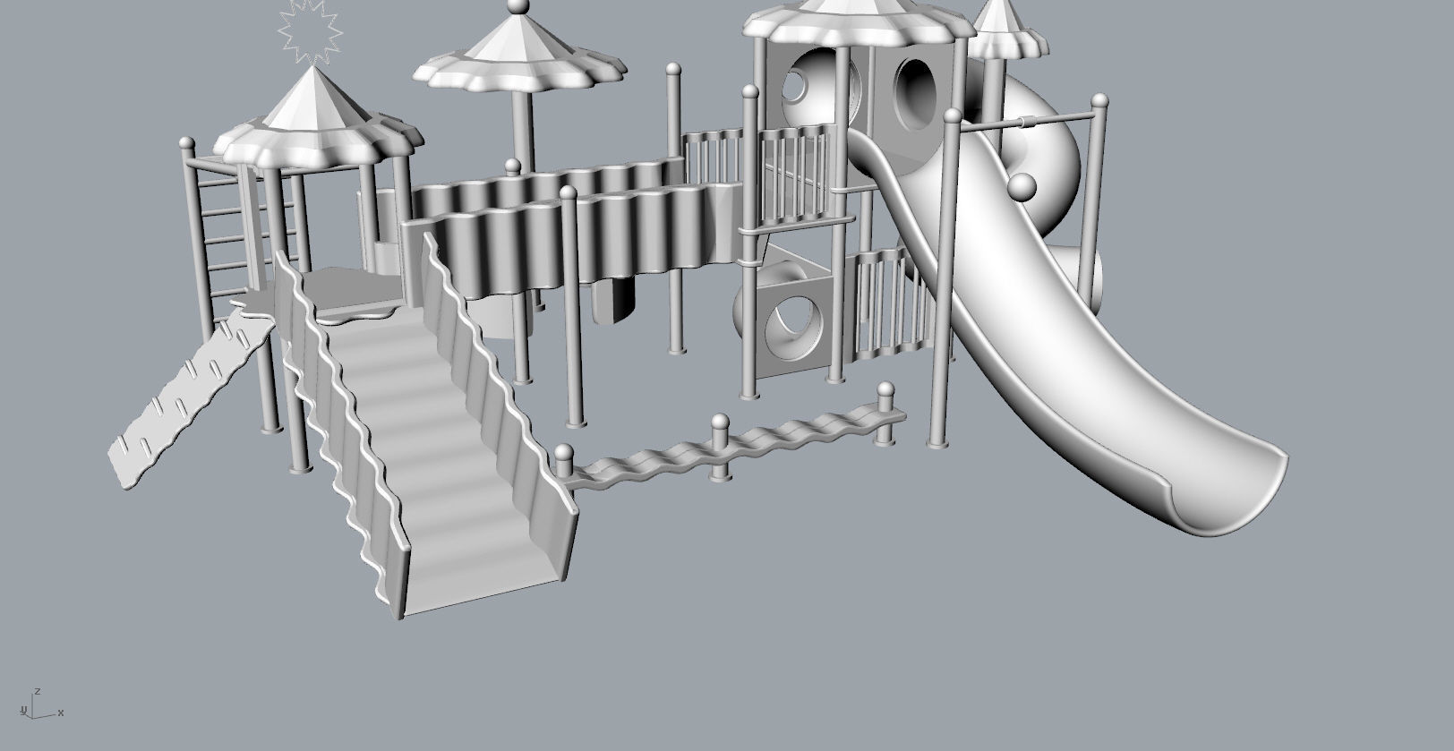 Children large amusement park toys 3D model Low-poly 3D model_5